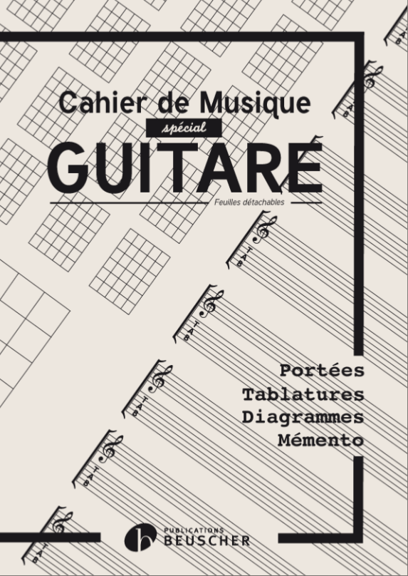 CAHIER DE MUSIQUE ET CHANT 12 PORTEES 48 PAGES CM3 - L'Atelier de la Guitare